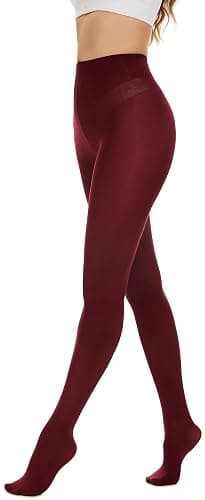 Hiltzo 80D Women's Tights Opaque Ultra Soft Solid Color Stretchable High Waist Footed Pantyhose with 25 Colors thumbnail 3