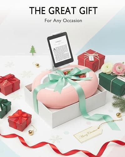 Tablet Pillow Stand, Compatible with 5"-12.9" Kindle, iPad, Phone/Tablet, Google, Samsung, 360° Rotating Phone Holder for Bed, Soft Plush Fabric, Detachable Bowl, Reading and Relaxation on Bed, Pink thumbnail 7
