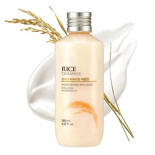 The Face Shop Rice Ceramide Moisturizing Emulsion - Rice Extract - Lightweight Face Moisturizer - Brightening - Hydrating Targets Dryness - Strengthens Skin Barrier - Face Lotion - Korean Skin Care - Moisturizing Emulsion - Image 1