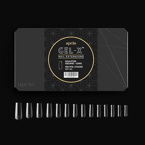 Aprés Gel-X® Sculpted Square Long Tip Box | 500pc Gel-X Tips, 11 Sizes 00-9, Premium Quality thumbnail 3