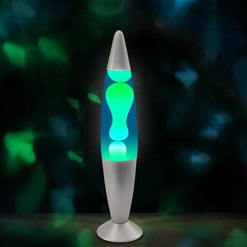 JAMBO 16" Beautiful Lamp- Blue with Yellow/Green Wax, Relaxing Liquid Light, Night Light Nightlight, Home Decor Living Room Office Bedroom Lamp for Adults Teens Kids, Magma Motion thumbnail 4