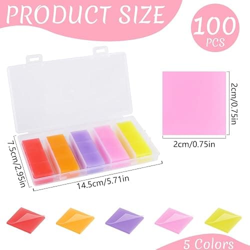 Phinus Diamond Art Wax 100 PCS, 5 Different Colors DIY Diamond Painting Wax with Storage Box for Adults and Kids, 2x2 cm Glue Wax for Diamond Art Painting thumbnail 2