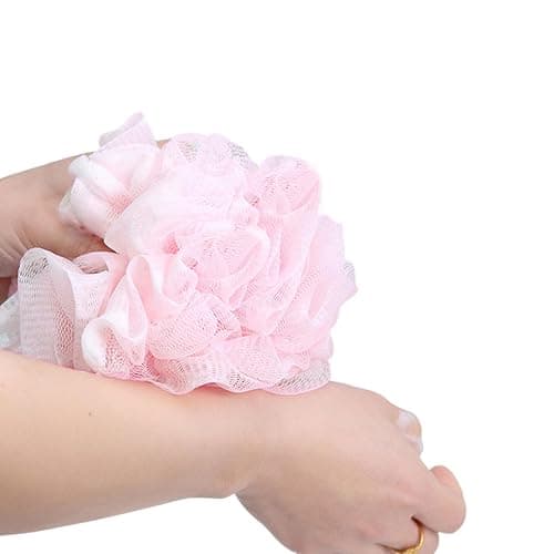 SEVENHEAD Bath Sponge Shower Loofahs,Pink, 50g/Piece, Mesh Pouf Bath Scrunchies Body Wash Puff(Set of 4) thumbnail 2