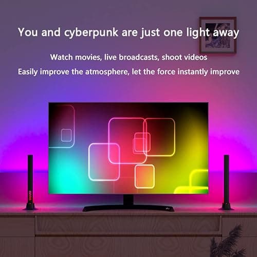 MIWATT DS 32CM LED Light Bar RGBIC Lamp (2 Pack, Z Series) - Rainbow Smart Lighting with Remote, Perfect for PC, TV, Gaming Setup thumbnail 6