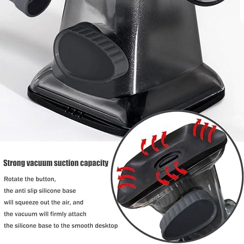 Rotary Cheese Grater Shredder with Handle Handheld Round Mandoline Vegetable Slicer Carrot Shredder Nut Grinder with 3 Replaceable Stainless Steel Drum Blades and Upgrade Strong Suction, Dark Grey thumbnail 6