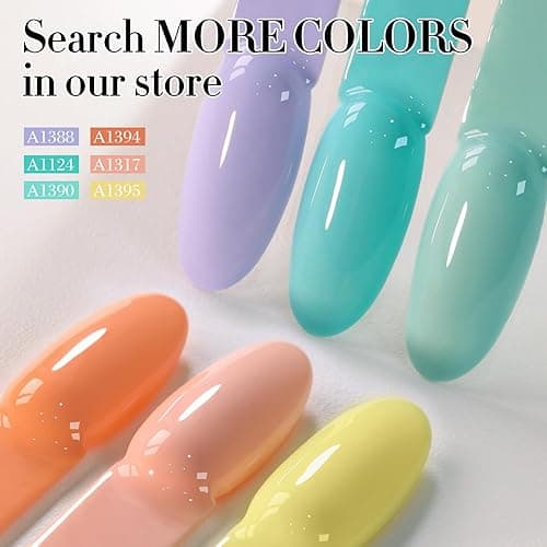 Double Rhythm 15ML Gel Nail Polish Pure Sheer Same Color Same Bottle Soak Off Gel Polish Art Manicure Salon DIY at Home for Women (Light Blue-A1390) thumbnail 7