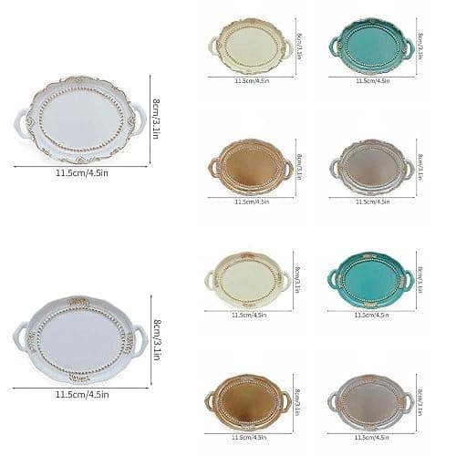 Decorative Jewelry Plate Resin Retro Jewelry Dish Mini Jewelry Display Tray Necklace Earrings(Color 1) thumbnail 3