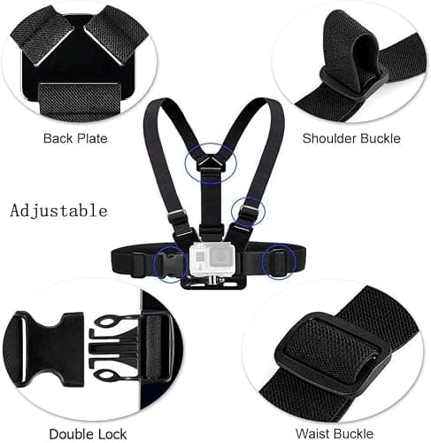 ACUVAR Chest Mount Strap Harness Chesty Body Mount Compatible with GoPro Hero 12, 11, 10, 9, 8, 7, 6, 5, 4, Session, 3+, 3, 2, 1, Max, Hero (2018), AKASO, DJI Osmo Action Cameras Microfiber Cloth thumbnail 5