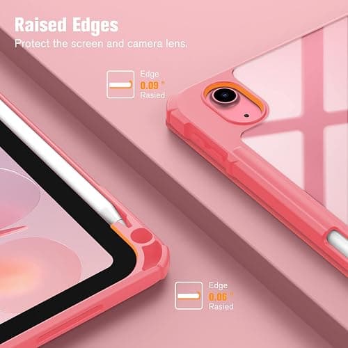 Fintie Hybrid Slim Case for iPad (A16) 11th Generation 11 Inch (2025), iPad 10th Generation 10.9 Inch (2022) - Shockproof Cover with Clear Transparent Back Shell & Pencil Holder, Pink thumbnail 7
