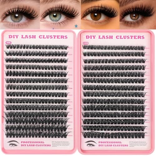 Lash Clusters 80D 100D Eyelash Clusters Volume Thick 10-18mm D Curl Soft Individual DIY Lash Extensions Fluffy Wispy Lightweight Reusable Natural Look at Home for Beginners(518 Pcs) - Image 1
