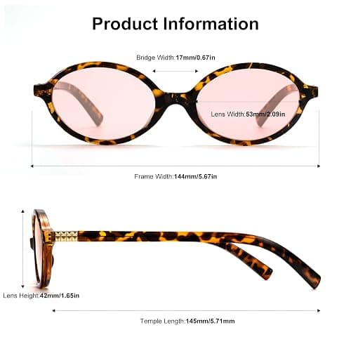 ViewJoy Retro Oval Sunglasses for Women Vintage 90s Y2K Trendy Designer Sun Glasses thumbnail 5