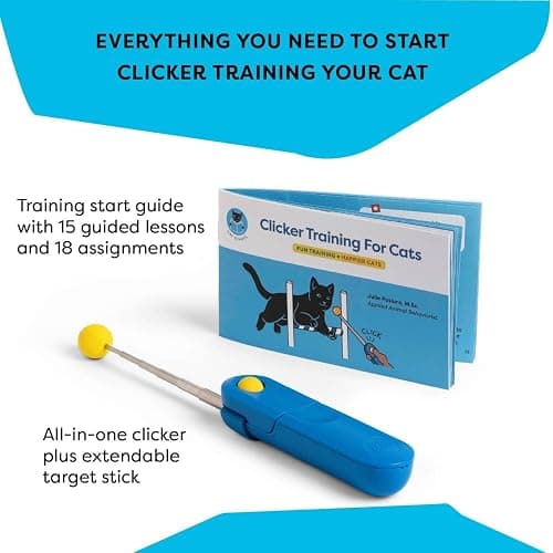Cat Training Clicker with Detachable Wearable Finger Clicker & Target Stick – Positive Reinforcement Training Tool for Cats – Ideal for Behavior, Tricks & Enrichment thumbnail 3