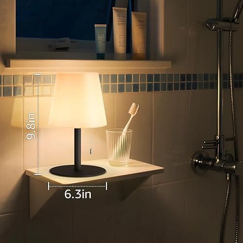 uuffoo Shower Lamp Waterproof 8 Colors, Shower Light Rechargeable Cordless Battery Operated, LED Outdoor Table Lamps Dimmable Portable for Indoor Outdoor Bathroom Home Patio (Black) thumbnail 7