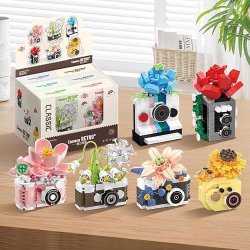 Gearblox Peony Mini Flower Cameras Micro Bricks Building Toy Set Collectible Cute Camera Miniature Toys Models Creative Gift for Decor Desktop Photographers thumbnail 8