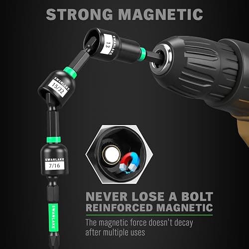 74-Piece Magnetic Nut Driver Set for Impact Drill Metric & SAE, Impact Socket Adapter, Power Bits with Magnetic Holder, Wing Nut Driver, Universal Socket, 1/4'' Quick-change Bit Extension thumbnail 5