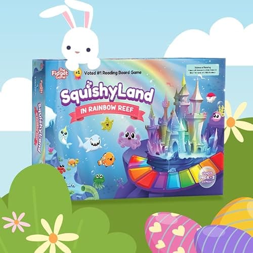 The Fidget Game SquishyLand in Rainbow Reef - Educational & Phonics Kindergarten Learning Activities for Children in Pre-K to 2nd Grade - Mochi Squishy Toys Set with Board Game (2-6 Players) thumbnail 2