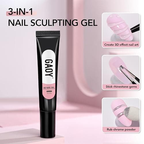 GAOY 3D Nail Gel, 15g Clear Sculpting Gel for Carving, Molding and Painting Nail Art Designs, Rhinestone Glue for Gems Decoration thumbnail 5