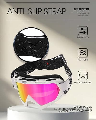 BATFOX Dirt Bike ATV Goggles Motorcycle Gear Riding Motocross Dirtbike 4-Wheeler MX DH Accessories Goggles Glasses for Men Women Youth UV400 Protection Dust-proof Anti-Slip Strap thumbnail 8