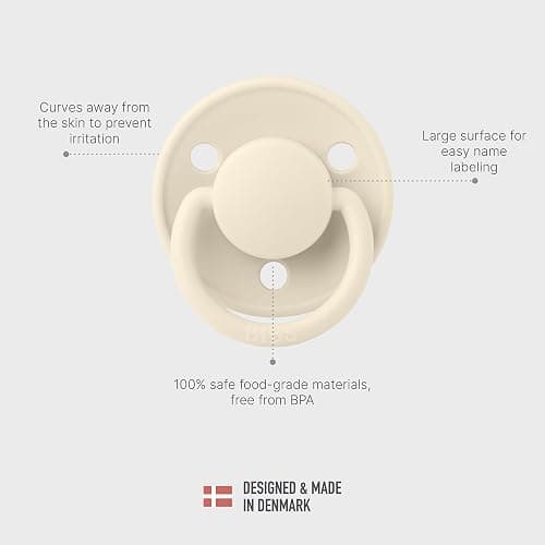 BIBS x Liberty De Lux Tétine, 0+ mois, 2-pack, Eloise Baby Blue | Tétine ronde | Silicone | Taille unique | Sans BPA | Fabriqué au Danemark | Haute acceptation | Trous d’aération thumbnail 6
