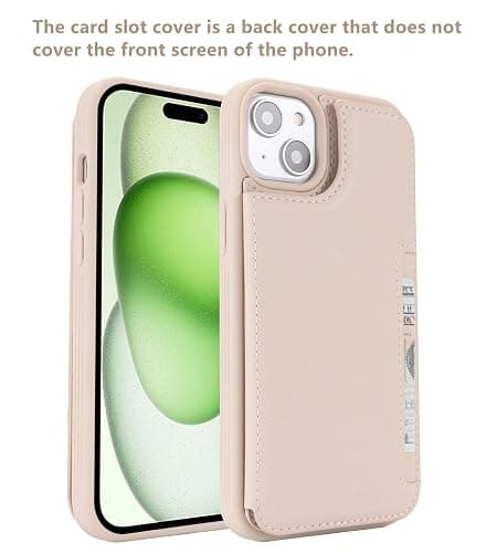 iCoverCase Compatible with iPhone 15 Wallet Phone Case with Card Holder for Women Men, [RFID Blocking] Card Slots PU Leather Protective Wallet Case 6.1 Inch (Beige) thumbnail 3