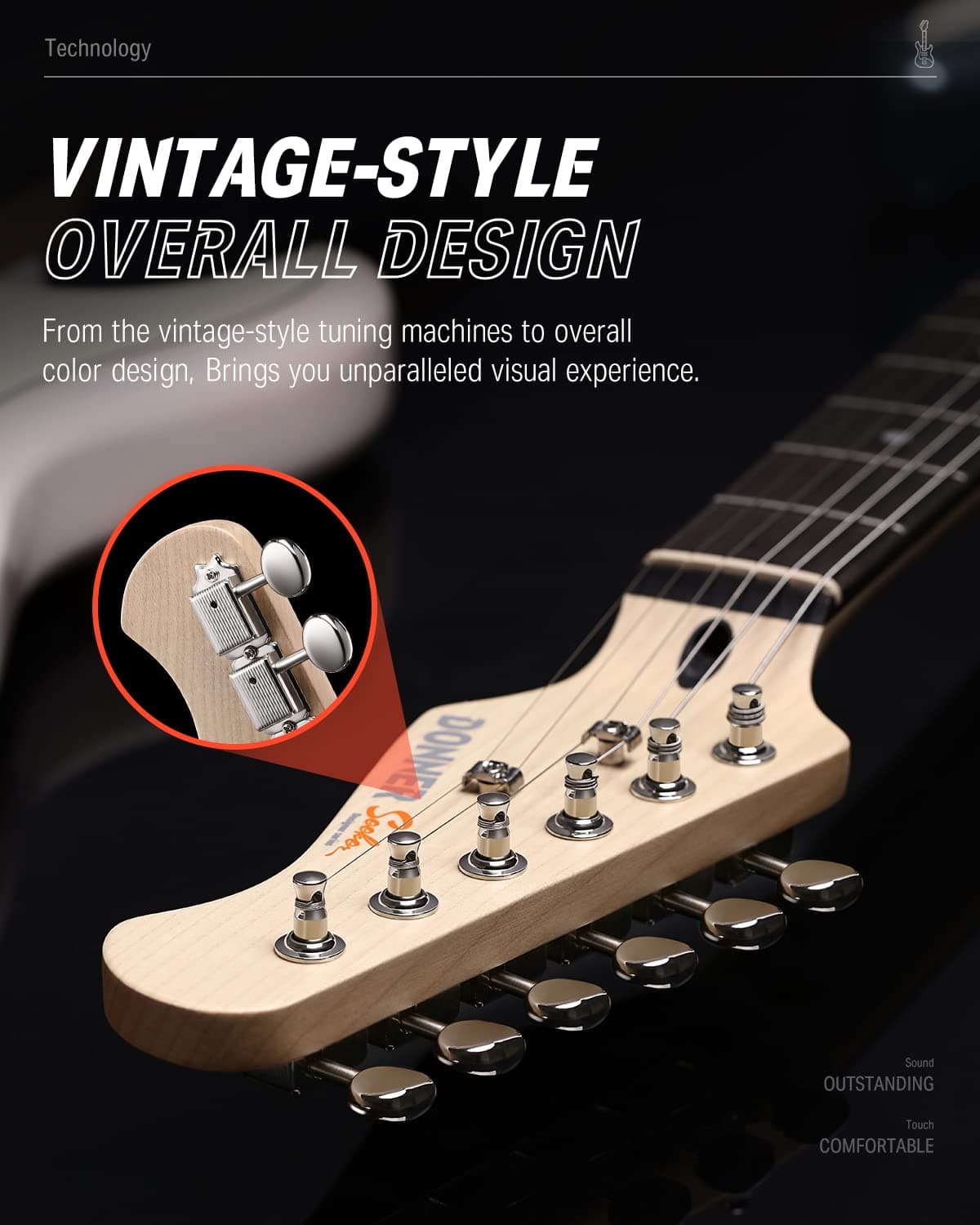 Donner Electric Guitar, Full Size Electric Guitar Pack HSS Pickup Coil Split, Kit Electric Guitars Amplifier, Accessories, DST-152W White thumbnail 7