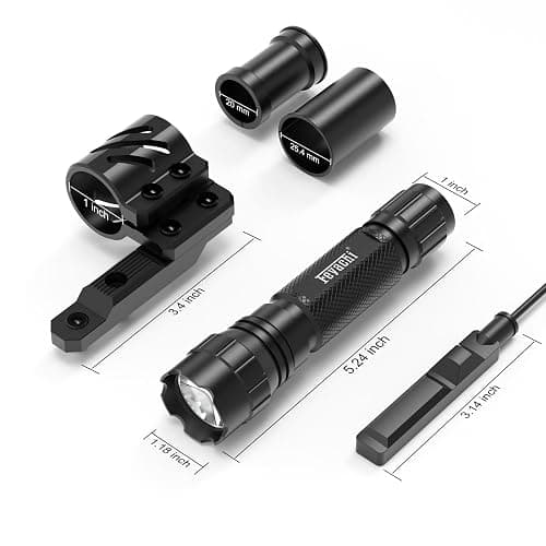 Feyachi FL14-MB Flashlight 1200 Lumen Matte Black LED Light with Flashlight Mount and Pressure Switch Included thumbnail 6