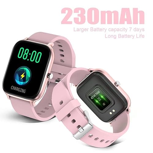 Smart Watch for Men Women Compatible with iPhone Samsung Android Phone 1.69 inch Full Touch Screen IP68 Waterproof Bluetooh Fitness Tracker Heart Rate/Sleep Monitor (Pink) - pink thumbnail 7