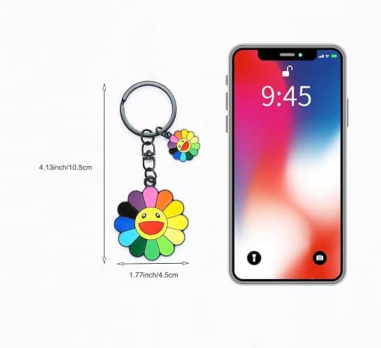 TOOLIN Keychain,Cute keychain,Car key chain,Smile Flower Bag Charms Accessories for women and girl thumbnail 7