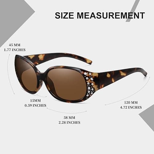 HAOLOTA Polarized Sunglasses for Women, Rhinestone Wrap Around Sunglasses with UV400 Protection thumbnail 4