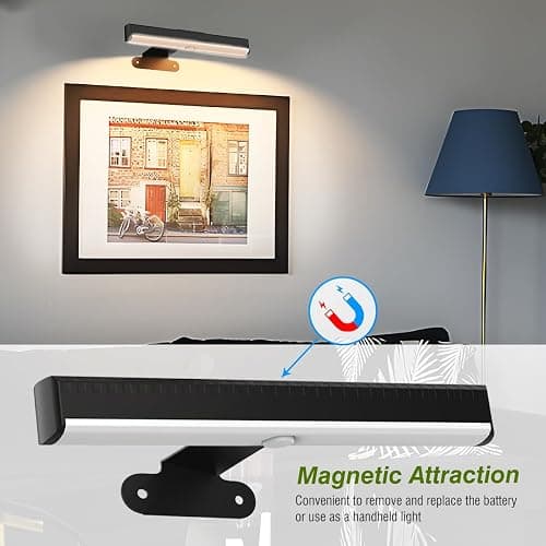 4Pack Wireless Picture Light with Remote,Battery Operated Wall Sconces for Wall Decor,3 Color Timer&Dimmable Paintings Light LED Art Display Lamp Picture Frame Light for Artwork Posters Gallery-Black thumbnail 3