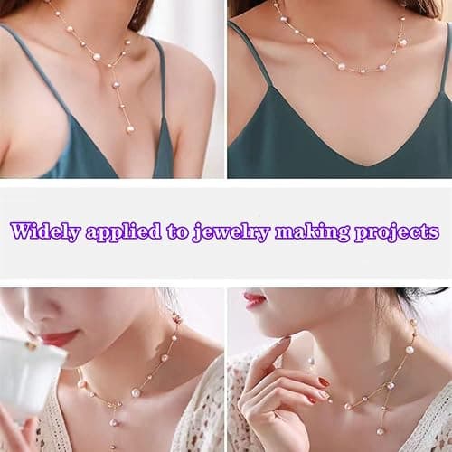 Pinhoollgo 300pcs Pearl Beads 8mm Round Pearl Beads with Hole for DIY Bracelet Necklace Jewelry Making Supplies Handmade Craft(Purple) thumbnail 4