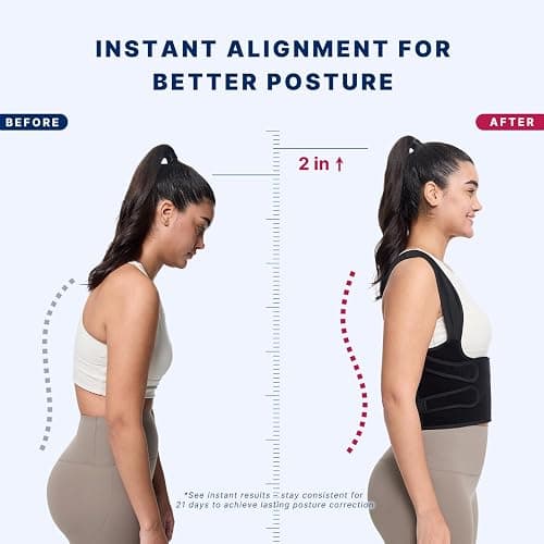 Fit Geno Posture Corrector for Women and Men - Adjustable Back Brace & Straightener for Scoliosis Hunchback Correction Back Pain Spine Corrector Back Support and Posture Trainer Large/X-Large thumbnail 2