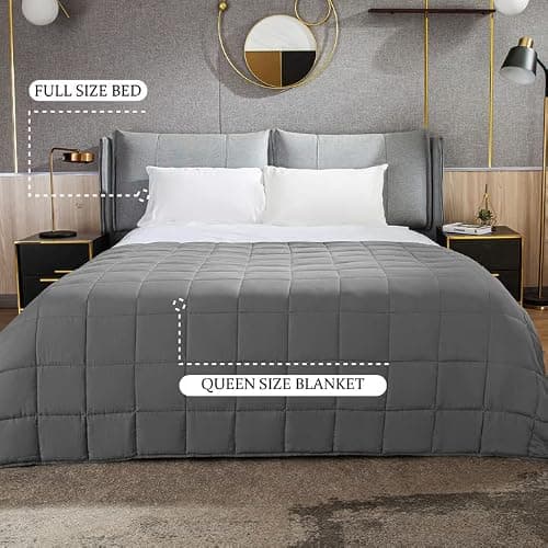 CYMULA Weighted Blanket for Adults (15lbs 60"x80" Queen Size) - Cooling Breathable Heavy Blankets for Summer Winter - Ultra Microfiber Soft Comfort Throw with Glass Beads - Gifts for Men/Women thumbnail 3