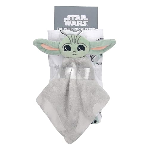Lambs & Ivy Star Wars Baby Yoda/The Child Swaddle Blanket & Lovey Gift Set thumbnail 9
