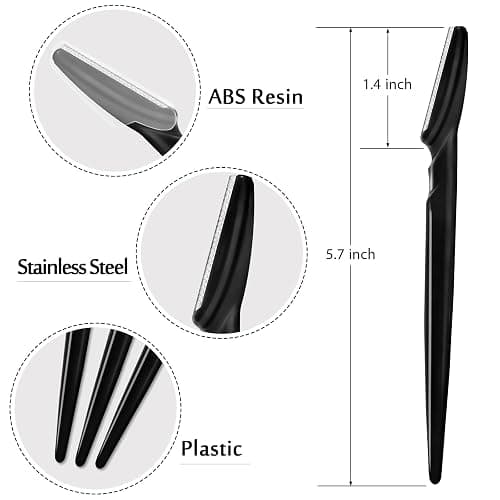 21 Pcs Eyebrow Razors, Face Razors Multipurpose, Exfoliating Dermaplaning Tools, Eyebrow Trimmers Shaver with Safety Cover, Facial Hair Removal for Women Men Body Use (Black) thumbnail 7