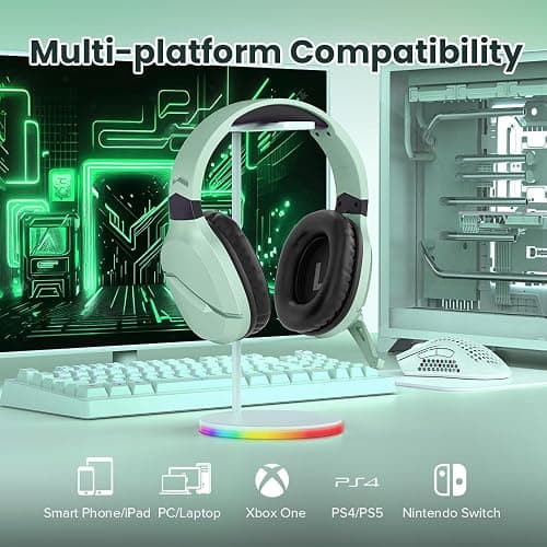 WolfLawS Wireless Gaming Headset with Noise Canceling Microphone for PS5, PC, PS4, 2.4G/Bluetooth Gaming Headphones with USB and Type-c Connector, Wired Mode for Controller (Green) thumbnail 8