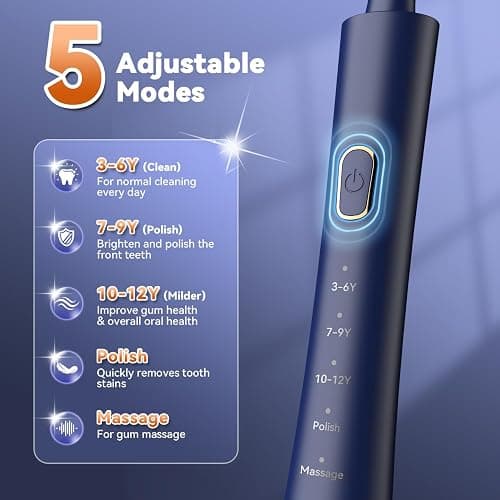 JTF Orthodontic Electric Toothbrush for Braces: 6 U-Shaped Soft Brush Heads, 5 Brushing Mode, 2Min Timer, IPX7 Waterproof, Deep Oral Clean, Rechargeable Sonic Toothbrushes for Tooth with Dental Device thumbnail 2