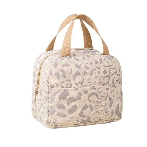 Geiruiou Beige Insulated Lunch Bag For Women, Small Lunch Box Tote | Compact insulated lunch tote, for work, office, gym, picnic and weekend travel, Beige color option - Image 1