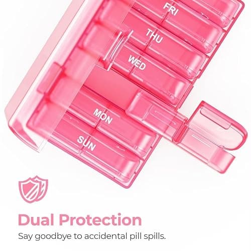 AUVON XL Weekly Pill Organizer 2 Times a Day, AM PM Pill Case with One-Side Large Opening for Easy to Use, Pill Box 7 Day Travel Medication Organizer for Medications, Vitamins, Fish Oils, Supplements thumbnail 8