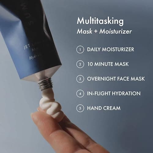 Summer Fridays Mini Jet Lag Mask - Hydrating Overnight Face Mask, Moisturizer + Eye Cream - Enriched with Hyaluronic Acid, Niacinamide, + Antioxidants - Multitasking Travel Size Skin Care (1 Oz) thumbnail 5