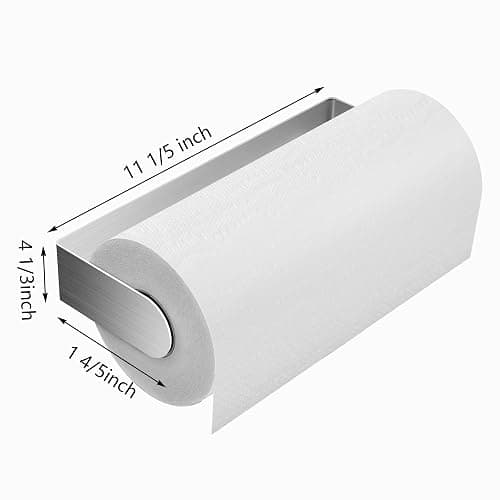 ZUNTO Magnetic Paper Towel Holder for Refrigerator – Strong Magnet Kitchen Paper Towel Rack for Grill, RV & Pantry – Sleek Silver Design thumbnail 2
