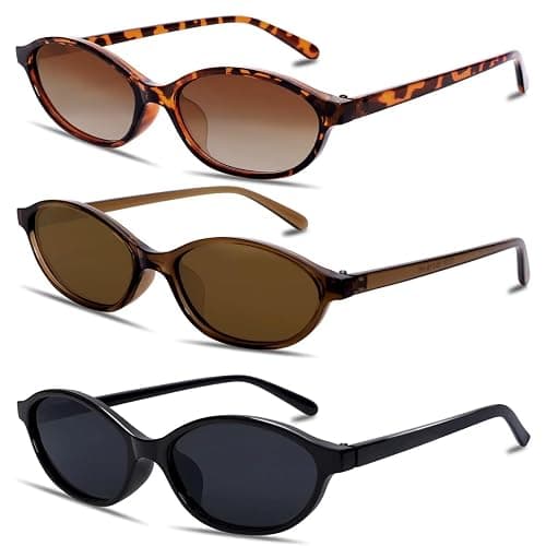 GUVIVI Retro Oval Sunglasses for Women Chic Cat Eye 90s Sunnies Lightweight Narrow Shades Trendy UV protection Sun Glasses thumbnail 9