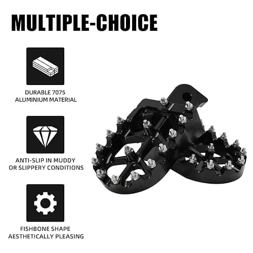BAOUFF Dirt Bike Foot Pegs for Tutti Soleil01,CNC 7075 Aluminum FootPegs Rest Pedal for Tuttio Soleil 01 Off-Road EBike-Black thumbnail 3
