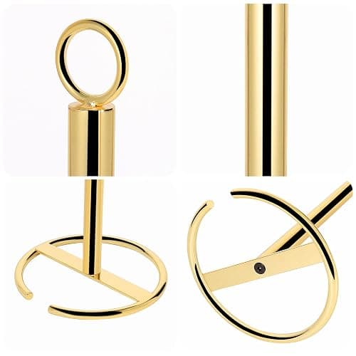 NearMoon Bath Toilet Paper Holder Stand, Freestanding Tissue Paper Storage with Reserve, Space Toilet 4 Rolls Holder for Bathroom/Kitchen Countertop-All Metal (1 Pack, Chrome Gold) thumbnail 7