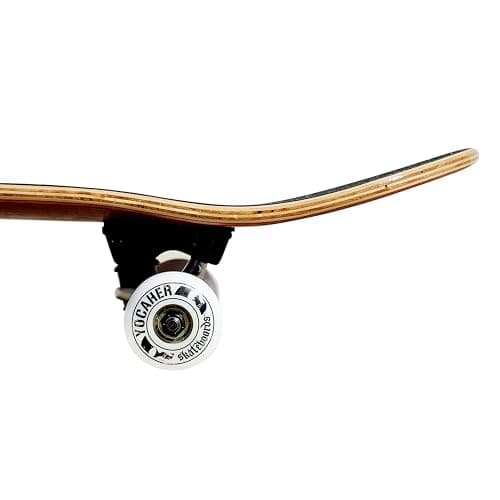 Pro Yocaher Complete Skateboard 7.75" Natural, Black, Checker, Camo & More | 7-Ply Canadian Maple Wood, Heavy Duty Alloy Aluminum Trucks, ABEC-9 Bearings, 54mm Polyurethane Wheels, BlackWidow Grip Tape thumbnail 4