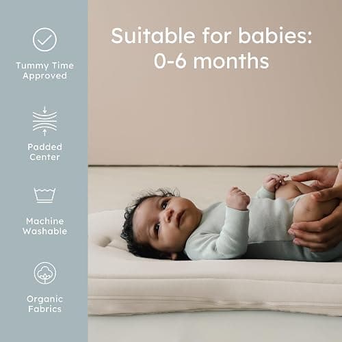 Snuggle Me® Baby Lounger Curve (0-6 Months) - Premium Organic Cotton with Foam Core, Machine-Washable Cover, Buttery-Soft & Breathable Infant Lounger with Travel Bag (30 in x 20 in x 1.9 in) - Natural thumbnail 5