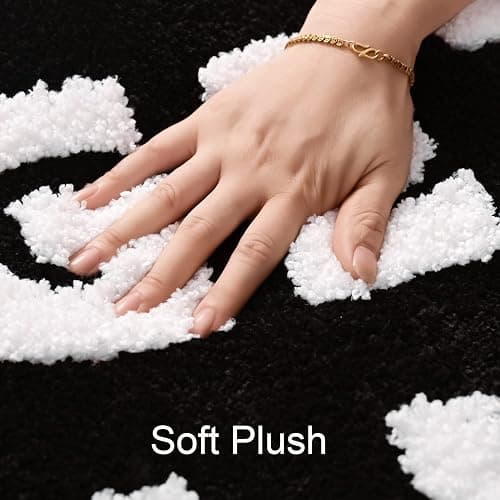 QJHOMO Get Naked Bath Mat Cute Black and White Bathroom Rugs Funny Non Slip Bathtub Decor Mats Super Absorbent Floor Carpet Machine Washable Bahtmat for Tub, Shower, Bedroom (24x36 inch) thumbnail 3