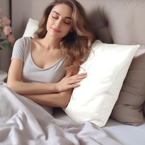INFIIXSO Mulberry Silk Pillowcase for Hair and Skin, Silk Pillow Cases Standard Size with Hidden Zipper 20x26 Inches, Ultra Smooth and Soft Cooling Pillow Cases for Hot Sleepers(Cream, 1 Pack) thumbnail 7