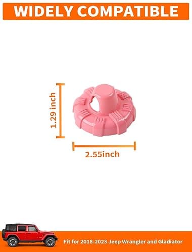 Savadicar Pink Antenna Base Cover for Jeep Wrangler JK JL 4xe & Gladiator JT 2007-2023 – Stylish Exterior Trim Accent, Quick Upgrade Accessory thumbnail 6