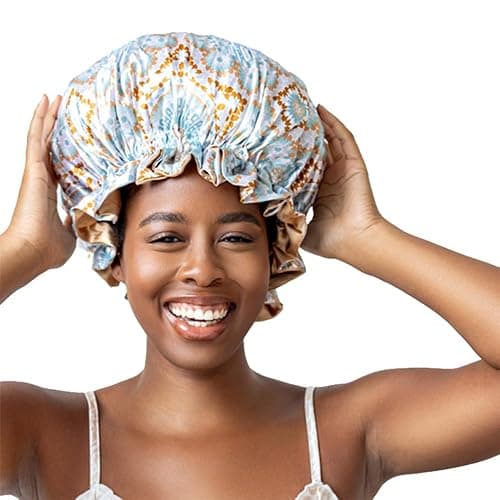 Bounce Curl Reversible Satin Hair Bonnet, Adjustable Band, Night Cap For Curly Hair Reduce Friction Helps Prevent Frizz thumbnail 4